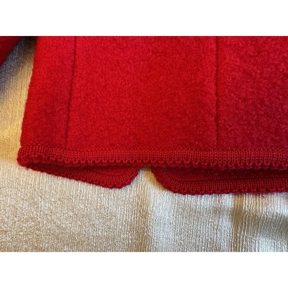 Vintage The Eagles Eye 100% Wool Cardigan Coat Sweater Red Buttons Christmas Sz8 - Picture 9 of 9